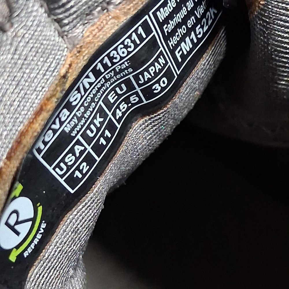 Teva Omnium 2 Mens Grey Black Hybrid Hiking Water Sandals Shoes 1019160 Size 12 - Picture 11 of 11